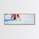 Cozy Winter, Snowy Landscape, Feminine Winter Decor, Soft Pastel Art, Scandinavian Minimalist, Bedroom Aesthetic, Canvas Print