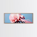 Pink Jellyfish, Ocean Life Art, Coastal Wall Decor, Underwater Aesthetic, Dreamy Sea Creatures, Modern Beach Home, Framed Canvas Print