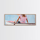 Relaxing Kayak, Pastel Colors, Coastal Wall Decor, Living Room Art, Boho Beach Vibes, Modern Seascape, Canvas Print, Serene Waterscape