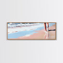 Coastal Walk, Beach, Ocean, Serenity, Framed Canvas Print, Coastal Wall Art, Nautical Decor, Living Room Wall Art, Minimalist Art