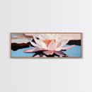 Water Lily, Reflection, Framed Canvas Print, Botanical Wall Art, Spa Decor, Minimalist Aesthetic, Calm and Serene, Bedroom Wall Art