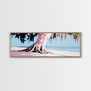 Seaside Tree, Coastal Wall Art, Bedroom Decor, Framed Canvas Print, Serene Landscape, Beach House Aesthetic, Minimalist Nature Painting