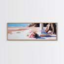 Memorial, Flowers, Beach, Canvas Print, Coastal Landscape Art, Minimalist Seaside Artwork, Tranquil Decor, Living Room or Office Wall Art