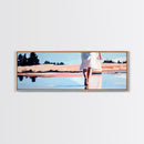 Ocean Walk, Barefoot Beach, Serene Waves, Coastal Canvas Print, Bedroom Wall Art, Minimalist Art, Relaxing Seascape Aesthetic