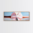 Sand Dollar Art, Coastal Wall Decor, Beach House Art, Nautical Print, Minimalist Ocean Painting, Pastel Seascape, Framed Canvas Print