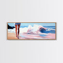 Ocean Waves, Serene Beach, Coastal Decor, Framed Canvas Print, Seascape Wall Art, Minimalist Art, Living Room Wall Art, Summer Aesthetic