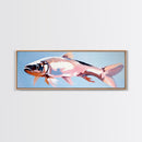Fish, Ocean Wildlife, Coastal Art, Framed Canvas Print, Nautical Wall Art, Minimalist Decor, Beach House Art, Dining Room Art