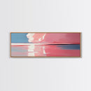 Pink Sunset, Tranquil Beach, Evening Serenity, Canvas Print, Coastal Wall Art, Bedroom Decor, Soft Aesthetic, Modern Home Design