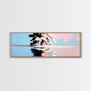 Winter Tree Reflection, Snowy Landscape Print, Serene Nature Art, Pastel Painting, Large Canvas Print, Minimalist Home Decor, Office Art
