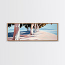Tree Lined Path, Coastal Art, Scenic Landscape, Framed Canvas Print, Office Wall Art, Minimalist Nature Decor, Modern Impressionism