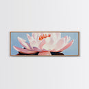 Lotus Flower, Pink Petals, Zen Botanical, Tranquil Nature Art, Meditation Space Decor, Canvas Print, Bathroom Wall Art, Modern Floral