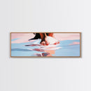 Barefoot Reflection, Beach Wall Art, Ocean Painting, Minimalist Coastal Decor, Modern Seascape, Framed Canvas Print, Boho Home Aesthetic