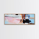 Sailboat Reflection, Nautical Art, Marina Landscape, Framed Canvas Print, Minimalist Coastal Decor, Ocean Painting, Living Room Wall Ar