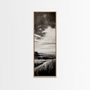 Stormy Horizon, Moody Landscape, Coastal View, Canvas Print, Black and White Art, Minimalist Painting, Modern Wall Decor, Office Art