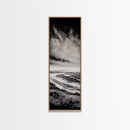 Monochrome Beach, Minimalist Seascape, Black And White Photography, Coastal Wall Art, Tranquil Shoreline, Modern Decor, Canvas Print