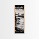 Misty Mountain Coast, Black and White Landscape Art, Modern Wall Decor, Framed Canvas Print, Minimalist Nature Art, Bedroom Wall Art