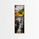 Forest Bridge, Fall Foliage, Rustic Nature Art, Woodland Pathway, Scenic Travel Decor, Living Room Wall Art, Framed Canvas Print