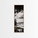 Coastal Serenity, Black White Landscape, Ocean Horizon Art, Minimalist Beach Scene, Modern Home Decor, Framed Canvas Print