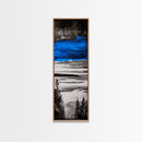 Abstract Seascape, Blue Black Wall Art, Coastal Canvas Print, Living Room Artwork, Ocean Decor, Large Modern Art, Contemporary Print