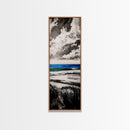 Tranquil Ocean View, Coastal Landscape Art, Blue Waters, Minimalist Beach Scene, Canvas Print, Living Room Decor, Serene Nature Art
