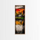 Forest Through Seasons, Abstract Nature Art, Vibrant Tree Painting, Framed Canvas Print, Modern Living Room Art, Colorful Landscape Art