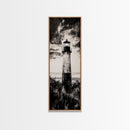Lighthouse Silhouette, Coastal Wall Art, Nautical Decor, Canvas Print, Black and White Art, Seaside Home Decor, Minimalist Ocean Scene