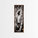 Loon and Birch, Woodland Wildlife Art, Black and White Bird Print, Canvas Print, Rustic Cabin Decor, Nature Inspired Wall Art