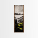 Misty Peaks, Mountain View, Landscape Art, Wilderness Wall Art, Framed Canvas Print, Cabin Decor, Outdoor Enthusiast Gift, Nature Scene