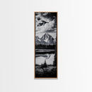 Teton Mountains, Framed Canvas Print, National Park Art, Rustic Cabin Decor, Wilderness Landscape, Black and White Art, Office Decor