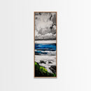 Ocean Horizon Painting, Abstract Seascape Art, Blue and Green Coastal Decor, Contemporary Nautical Art, Dining Room Wall Art, Canvas Print