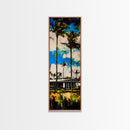 Modern Tropical Home Painting, Palm Trees Wall Art, Coastal Beach House Decor, Vibrant Blue and Green Art, Summer Wall Art, Canvas Print