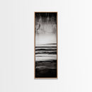 Black and White Seascape, Minimalist Ocean Horizon Art, Coastal Nautical Wall Decor, Modern Beach House Artwork, Framed Canvas Print