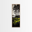 Forest Reflection, Mystical Landscape, Dark Green Art, Moody Nature, Framed Canvas Print, Living Room Wall Art, Elegant Home Aesthetic