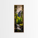 Mountain Escape, Waterfall Art, Forest Landscape, Framed Canvas Print, Nature Wall Art, Rustic Home Decor, Lodge Wall Art