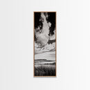 Black and White Sky, Cloudscape Wall Art, Minimalist Artwork, Nature Landscape Painting, Office or Bedroom Decor, Framed Canvas Print