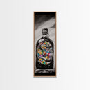 Snake in Bottle, Surreal, Dark Art, Framed Canvas Print, Gothic Home Decor, Unique Gift, Mysterious Artwork, Living Room Wall Art