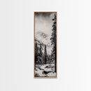 Snowfall Forest, Framed Canvas Print, Winter Scene, Nature Lover Gift, Minimalist Home Decor, Monochrome Art, Living Room Artwork