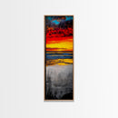 Vibrant, Sunset, Beach, Framed Canvas Print, Coastal Wall Art, Tropical Sunset, Living Room Decor, Bold Colorful Painting