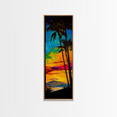 Palm Trees, Sunset, Ocean, Canvas Print, Tropical Wall Art, Vibrant Seascape, Beach House Decor, Exotic Landscape Painting