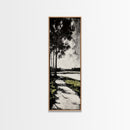 Pathway Trees, Black and White Art, Forest Landscape, Framed Canvas Print, Minimalist Wall Art, Nature Decor, Tranquil Home Artwork