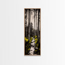 Forest Pathway, Black and White Nature Art, Autumn Trees Painting, Woodland Scene, Rustic Landscape, Living Room Wall Art, Canvas Print