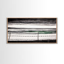 Stormy Ocean, Coastal Wall Art, Black and White Seascape, Minimalist Art, Modern Home Decor, Beach House Artwork, Framed Canvas Print