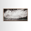 Abstract Waterfall Art, Black and White Canvas Print, Modern Wall Decor, Nature Inspired Artwork, Living Room Art, Minimalist Painting