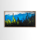 Underwater Seascape Painting, Blue and Yellow Canvas Print, Ocean Wall Art, Marine Decor, Vibrant Home Aesthetic, Framed Canvas Print