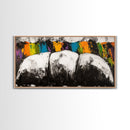 Abstract Mountains, Bold Color Landscape, Modern Art, Vibrant Nature Scene, Expressionist Painting, Living Room Decor, Framed Canvas Print