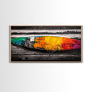 Abstract Canoe, Vibrant Boat Painting, Coastal Art, Modern Boho Decor, Colorful Wall Art, Framed Canvas Print, Dining Room Accent