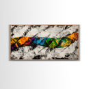 Abstract Wave, Dynamic Ocean Art, Surf Inspired Painting, Black and White Modern Art, Colorful Coastal Decor, Canvas Print, Hallway Art