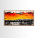 Fiery Sunset, Dramatic Sky, Abstract Landscape, Canvas Print, Modern Art, Bold Wall Decor, Warm Colors, Living Room Accent