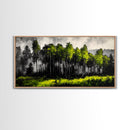 Misty Forest, Dark Green, Woodland Print, Nature Wall Art, Large Framed Artwork, Rustic Cabin Decor, Wilderness Painting, Moody Wall Art