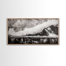 Monochrome Mountain, Dramatic Landscape, Black and White Art, Moody Wall Art, Modern Nature Print, Office Decor, Framed Canvas Print